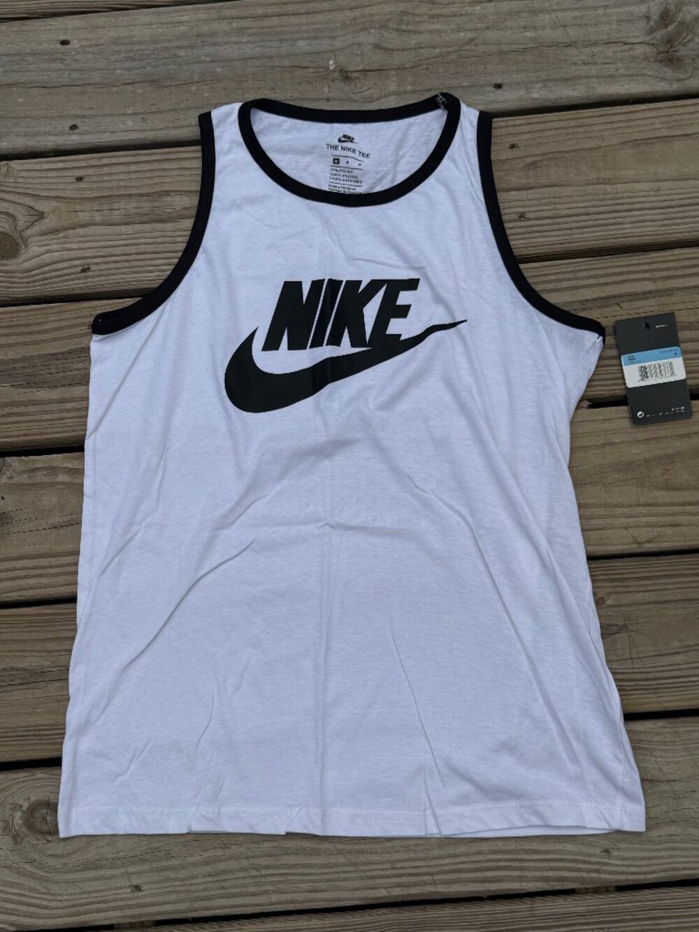 Nike Mens Futura Logo Tank Top szM White Black Athleisure Gymcore NWT 3592